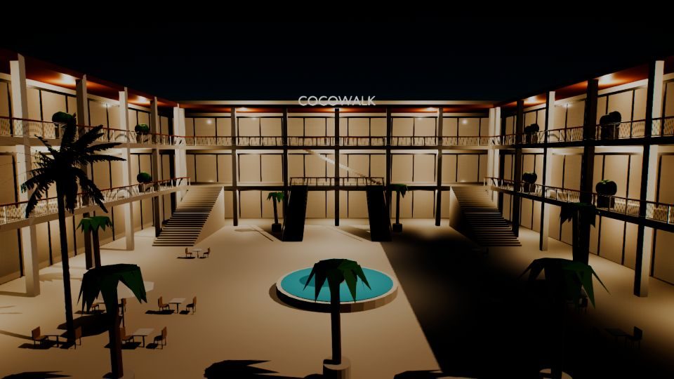 Unreal: CocoWalk plaza stand-in