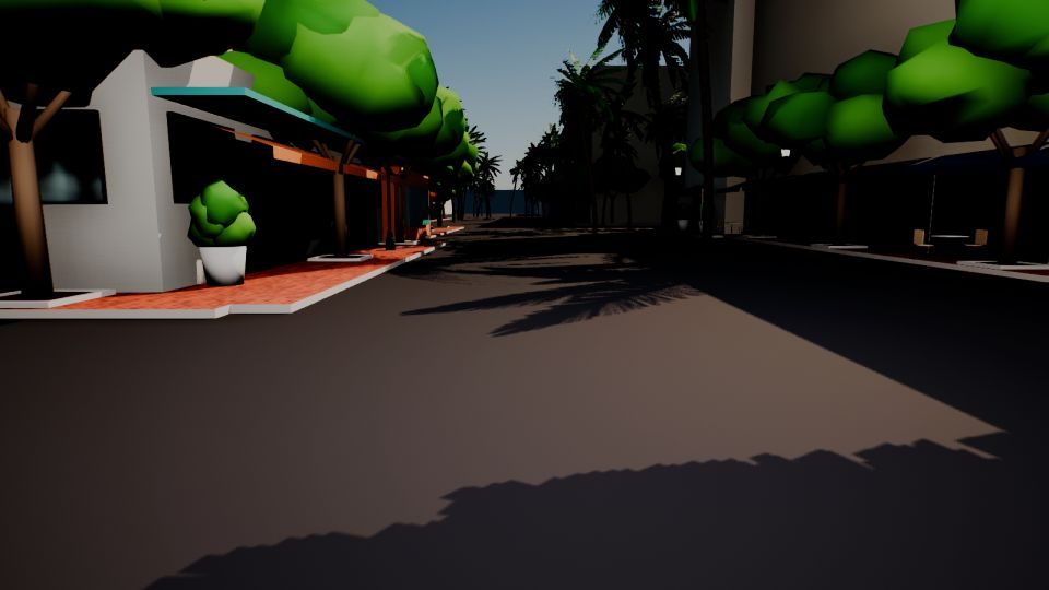 Unreal build: Grove street at golden hour