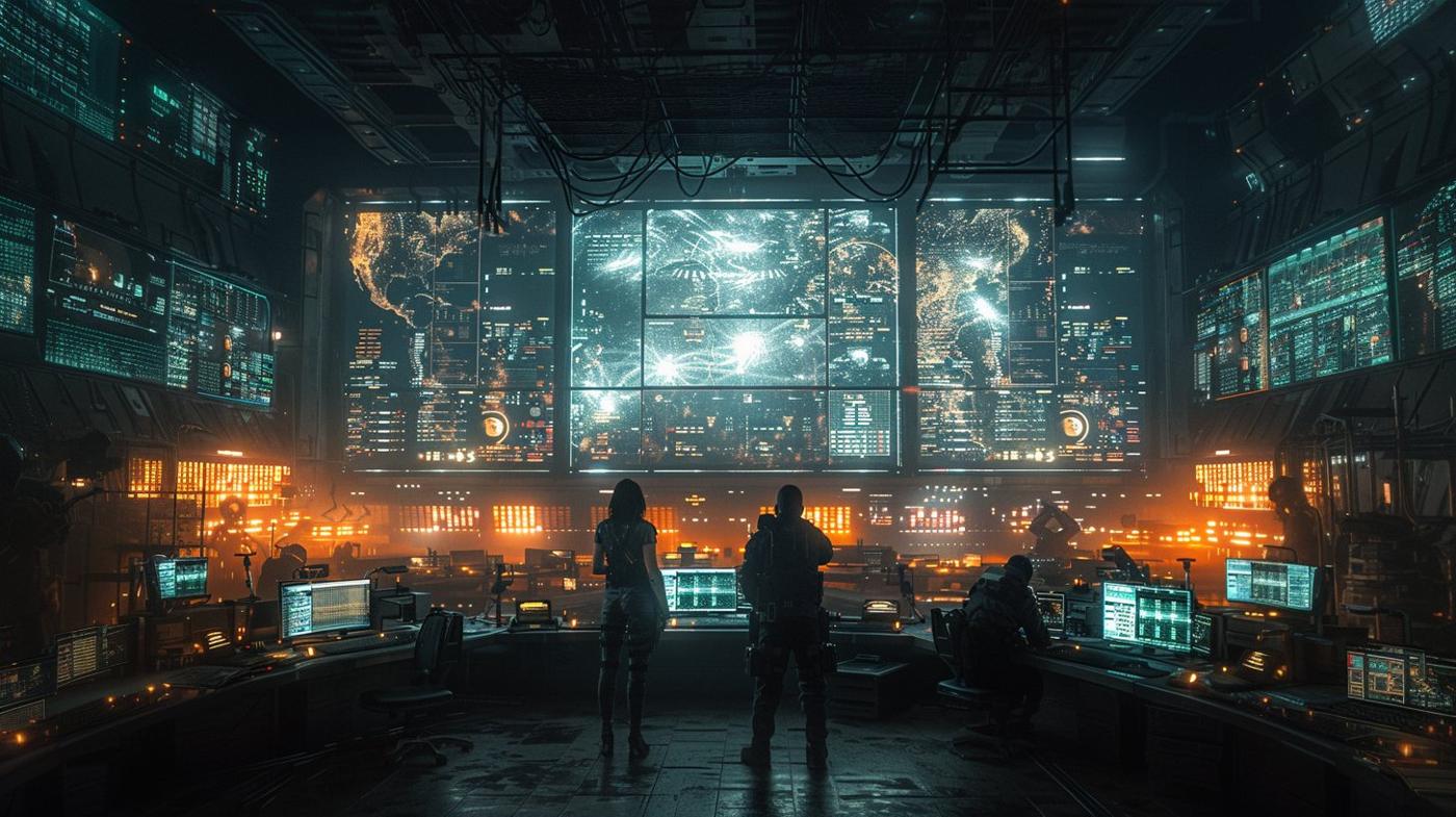 A dark operations floor